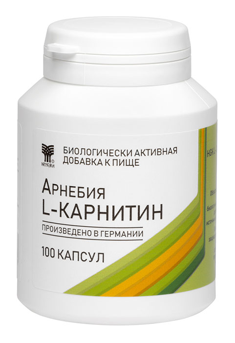 АРНЕБИЯ L-КАРНИТИН, капсулы по 100 штук в пластиковой банке (срок годности – до 28.02.2025)_(уценка)